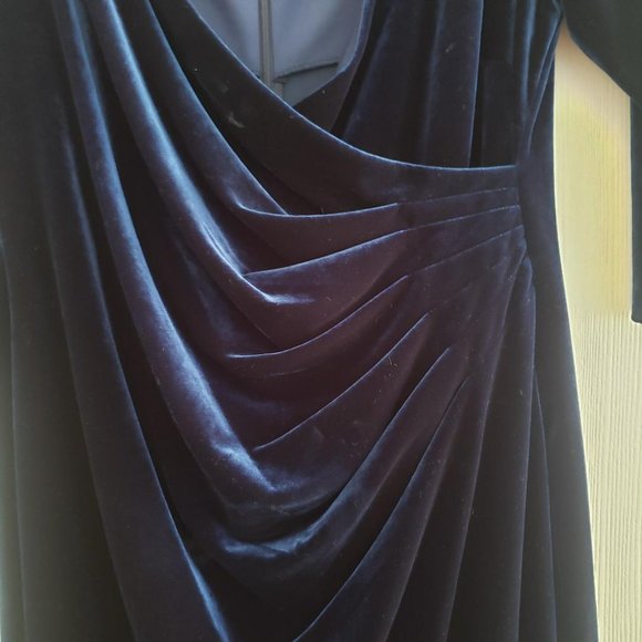 Alex Evenings Women's Long 3/4 Sleeve Velvet Dress - Picture 6 of 8